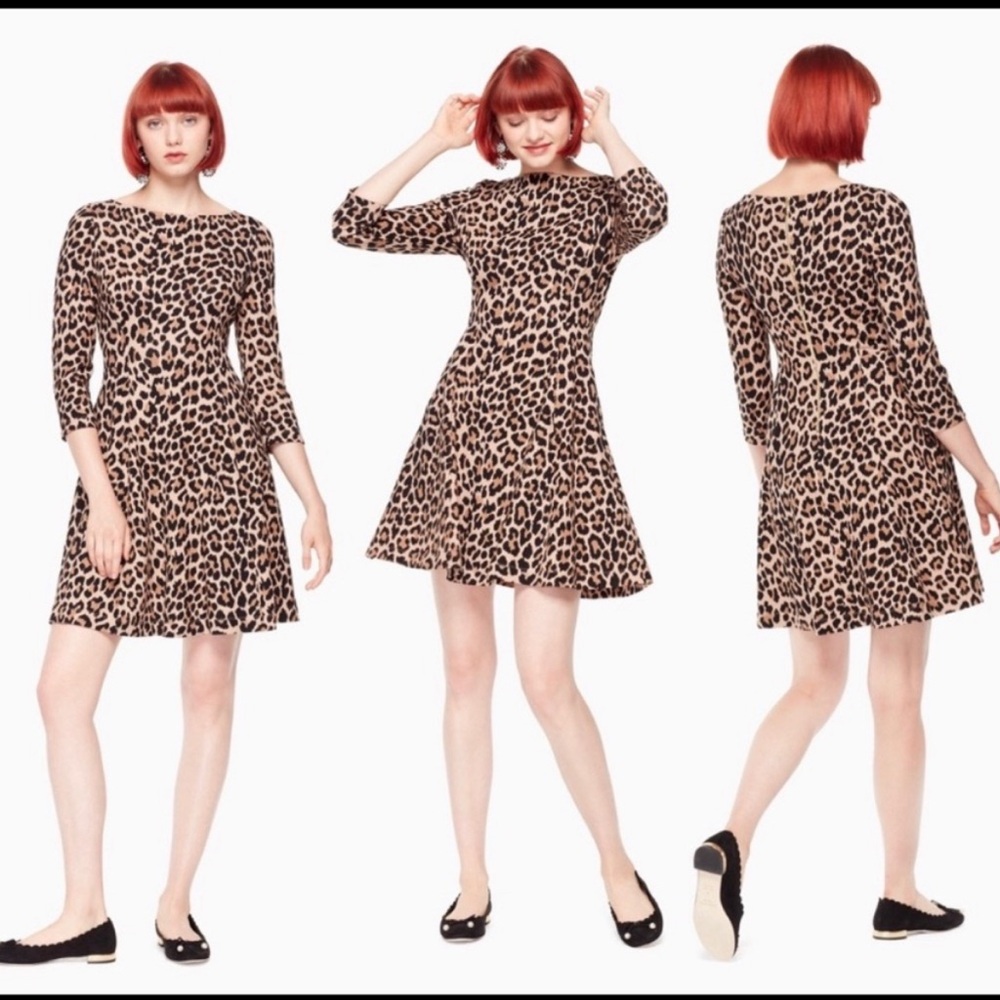 Kate Spade Leopard Print Ponte Dress